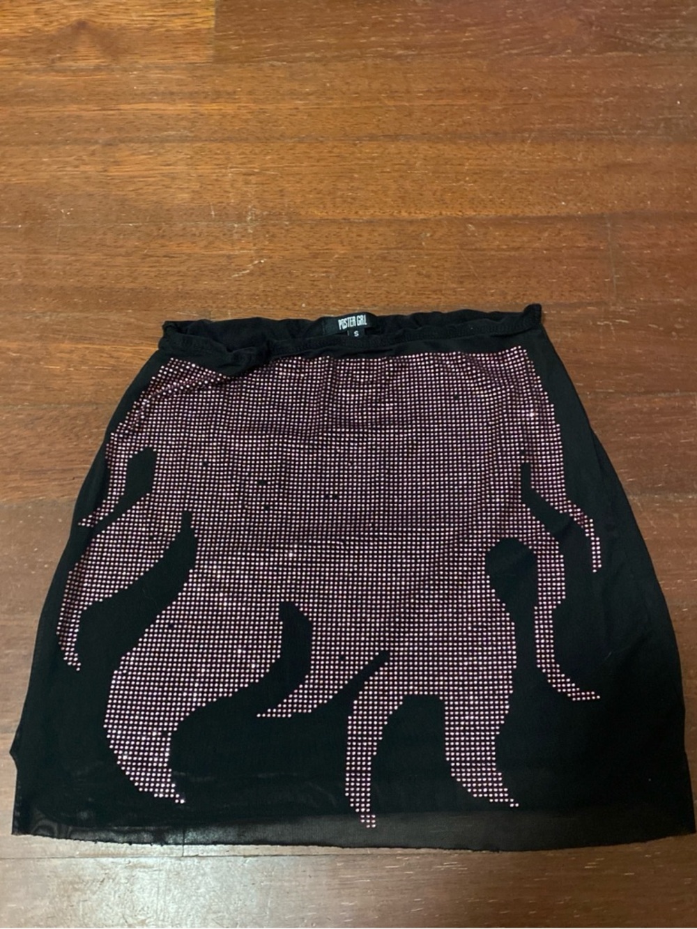 Pink Studded Flame Mini Skirt - Unbranded